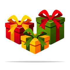 Christmas gift boxes vector isolated illustration