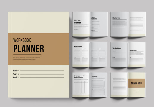 Elegant Workbook Planner Template for Productivity