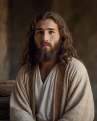 Follower of Jesus, Devotee of Christianity praying, ancient costume