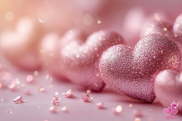 Fototapeta premium A Group of Pink Hearts, A Delicate Display of Love.