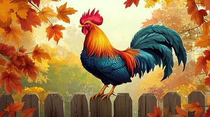 Fototapeta premium rooster in the farm
