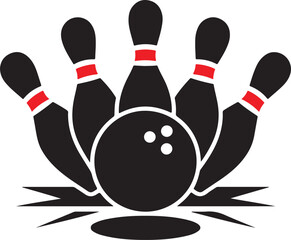 bowling ball hitting pins