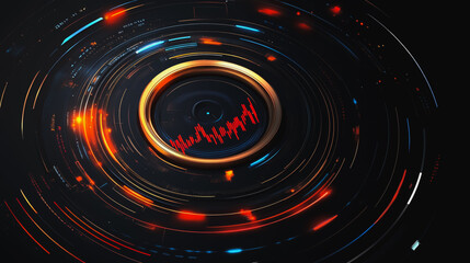 Obraz premium Abstract black background with Colorful charts and graphs with statistics to innovative analyze business potential and forecast future development of companies growth.