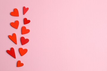 Beautiful hearts on color background