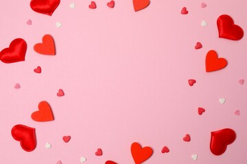 Beautiful hearts on color background