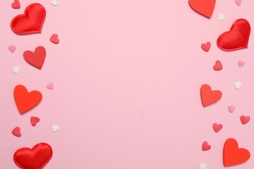 Beautiful hearts on color background