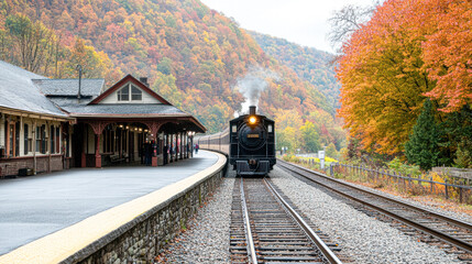 The train is black and has smoke coming out of its engine