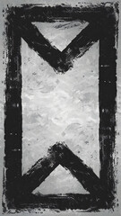 Grunge-style white texture with a distressed look, featuring a bold black border and an empty center, ideal for overlaying text or images in a creative design, without any text.