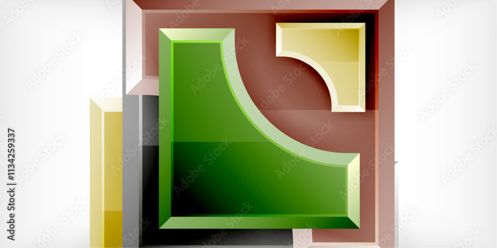 Poster Geometric design abstract background - circles and triangles