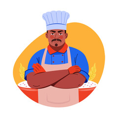 Expert cook illustration in a flat style 

