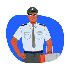 Custom officer illustration in a flat style 

