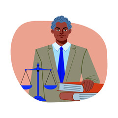 A flat illustration of a lawyer 

