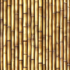 Bamboo Wall Trees Forest Seamless Pattern Texture