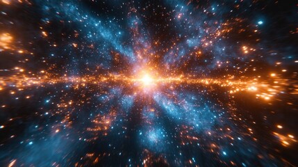 A vibrant depiction of a cosmic explosion, illustrating the beauty of the universe.