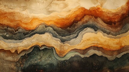 Naklejka premium Watercolor blend in earth tones