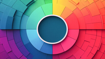 Obraz premium A colorful circle with a white oval in the middle