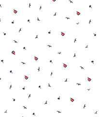 flying bird summer all over pattern print vector art