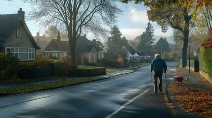 Elderly person walking with cane, symbolizing resilience and determination in the face of aging. Embracing life's journey with grace and perseverance.