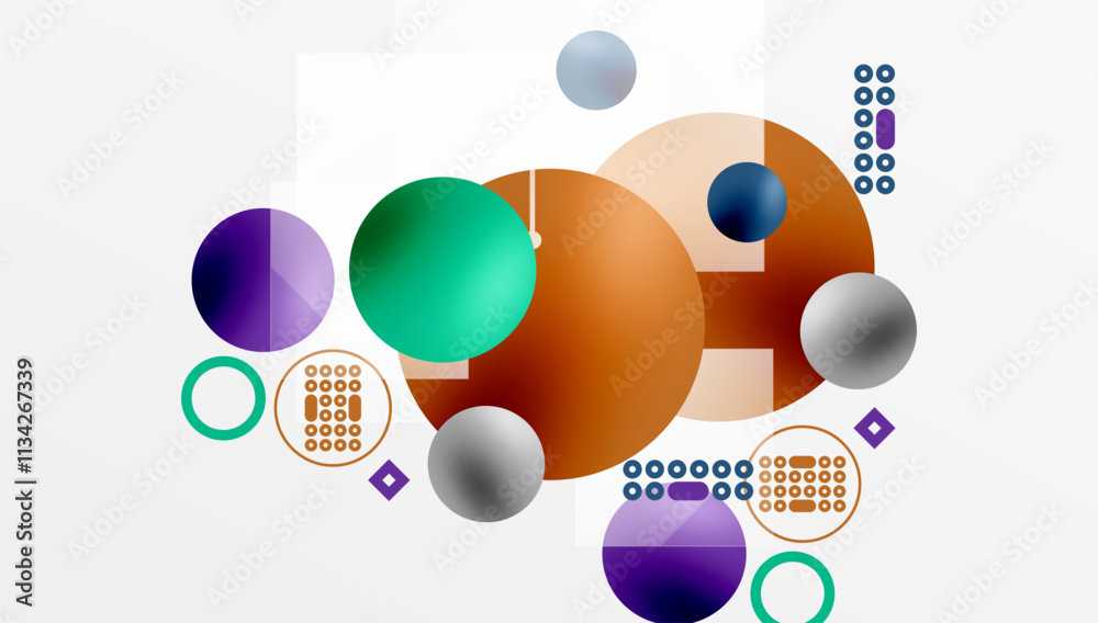 Poster circles and elements geometric abstract background