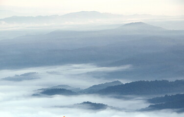 Clouds moving in the mountain  at Doi Samer Dao - Si Nan National Park,  in Nan province northern of Thailand.