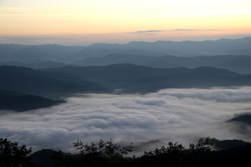 Clouds moving in the mountain  at Doi Samer Dao - Si Nan National Park,  in Nan province northern of Thailand.