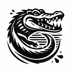 Obraz premium Crocodile Vector illustration isolated on white .Cute design for t shirt print, icon, logo, label, patch or sticker.