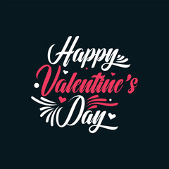 Happy Valentine's Day Typography Vector Design for Love and Romance Themes