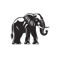 Obraz premium Majestic black and white illustration of an African elephant.