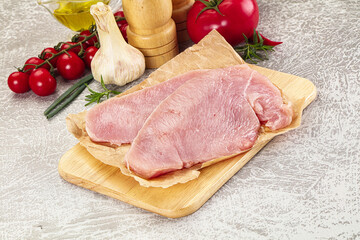 Raw uncooked turkey fillet steak