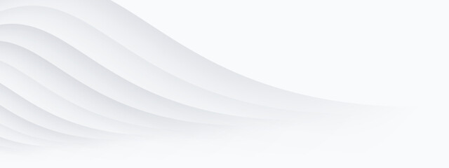 Minimalist White Abstract Background with Soft Wave Lines for Elegant Design