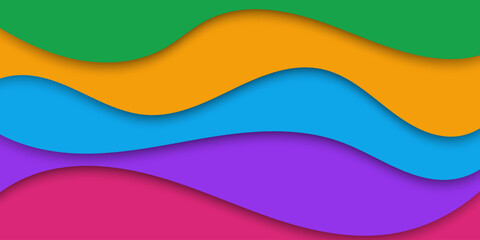 Colorful abstract background with layered wavy lines for modern design