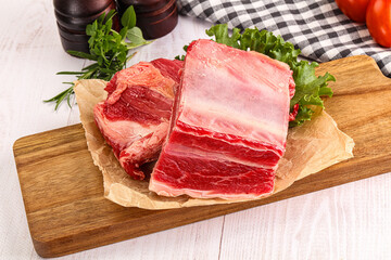 Raw beef rib for cooking