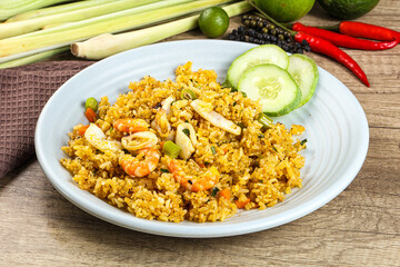 Asian Fried rice with seafood