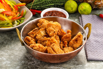 Golden crispy Breaded calamari snack