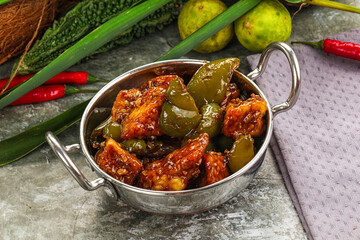Indian cuisine - paneer with chilli