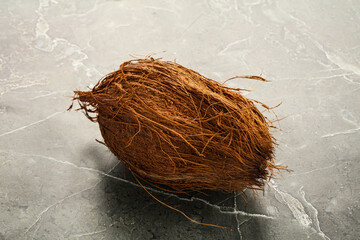 Natural exotic brown hairy coconut