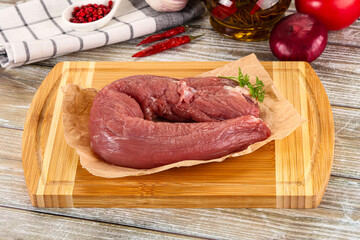 Raw pork tenderloin for cooking
