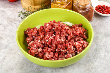 Raw beef minced meat for cooking