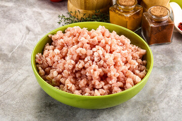 Homemade Raw pork minced meat