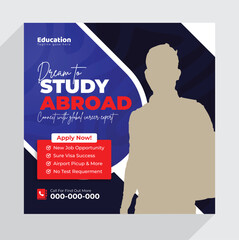 study abroad or admission social media post Template Design

