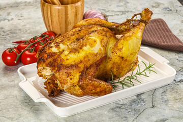 Homemade Grilled whole chicken with spices