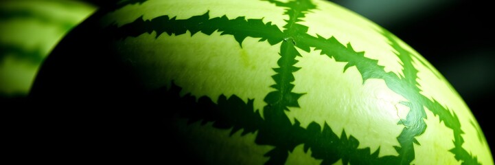 Dramatic cinematic style watermelon split into vivid sections with striking lighting