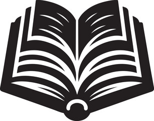 Open book icon silhouette vector illustration