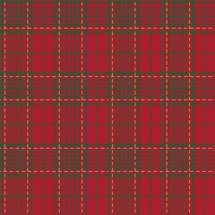 Seamless Red And Green Plaid Tartan Pattern