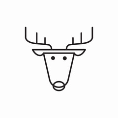 new years deer Christmas icon vector sign