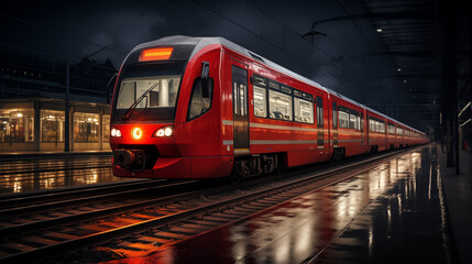 Fototapeta premium berlin subway train on the railway