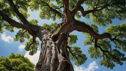Fototapeta premium Majestic Oak Tree Reaching for the Sky