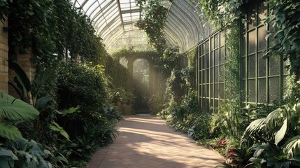 Victorian style botanical garden with green walls design
