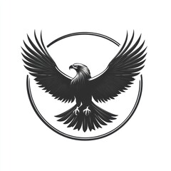 Obraz premium Majestic eagle with wings spread in a circle.