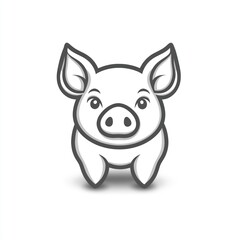 Naklejka premium Cute cartoon piglet illustration.